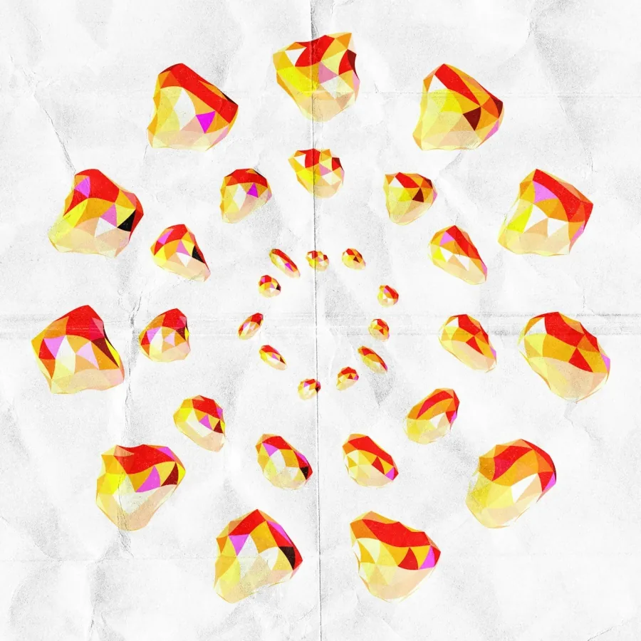 Crystal mandala in warm tones